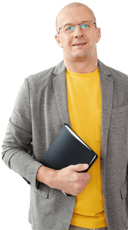 Professeur souriant